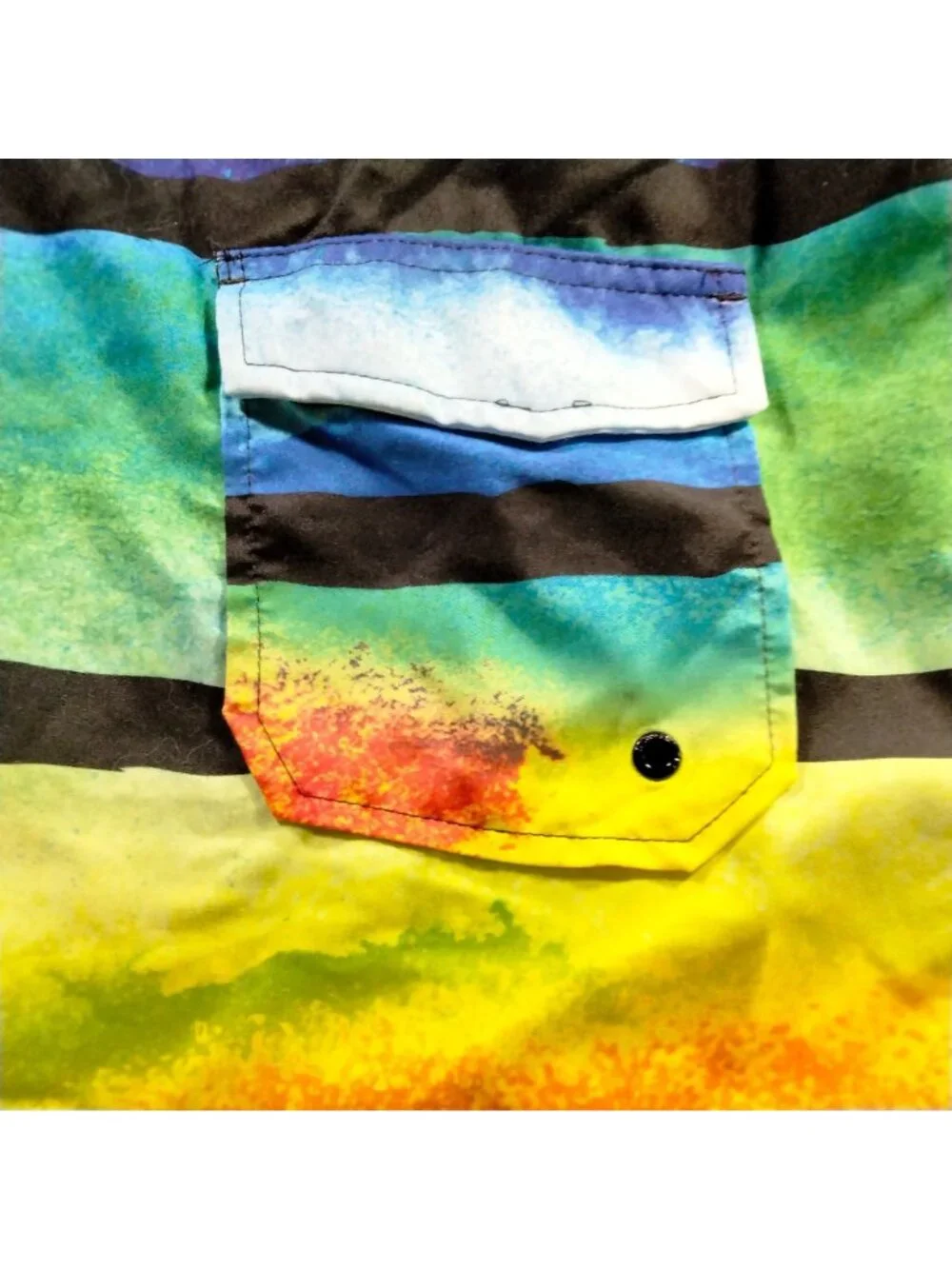 Hang Ten Swim Trunks Board Shorts Boys M Medium Striped Summer Beachy Pool
